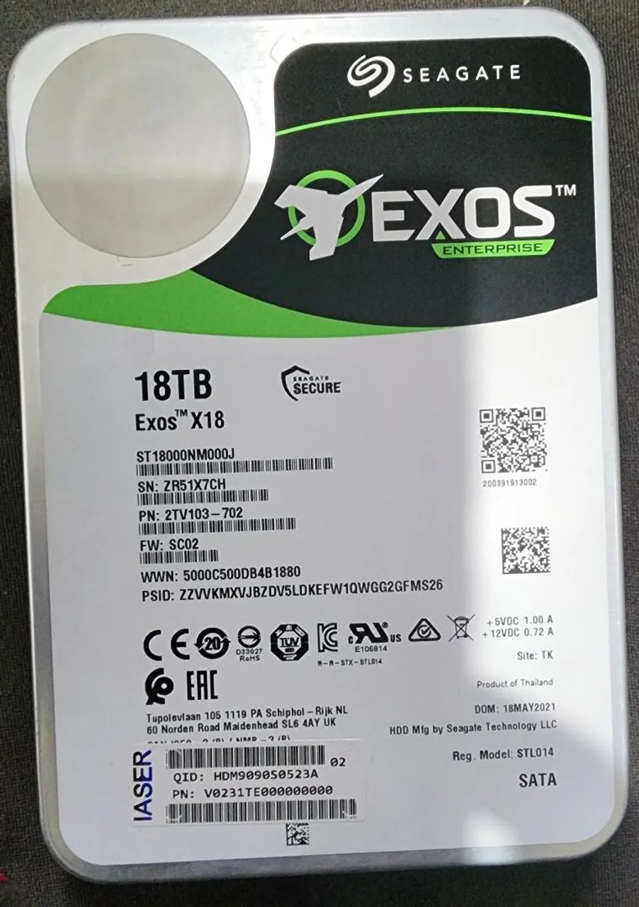 HD 18TB Seagate Exos X18 Enterprise - Armazenamento - Capão Raso