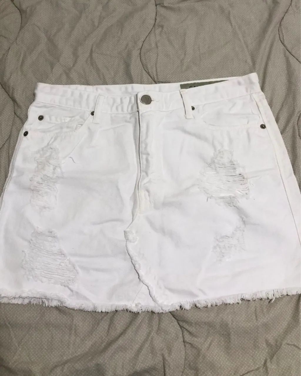 saia jeans canal branca 