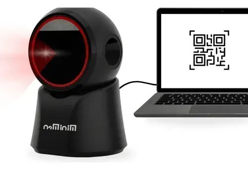 Leitor de Código de Barras Scanner de Mesa Fixo Redondo 1D 2D USB Automático - Foto 3
