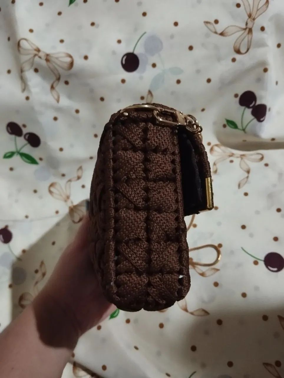 Bolsa Artesanal Crochê Marrom  - Foto 2