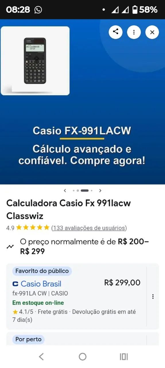 Calculadora científica no precinho 