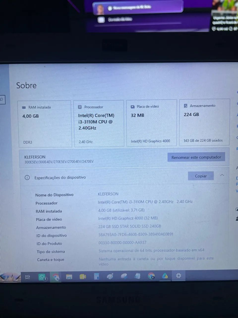 Notbook Samsung  - 2013 - Foto 3