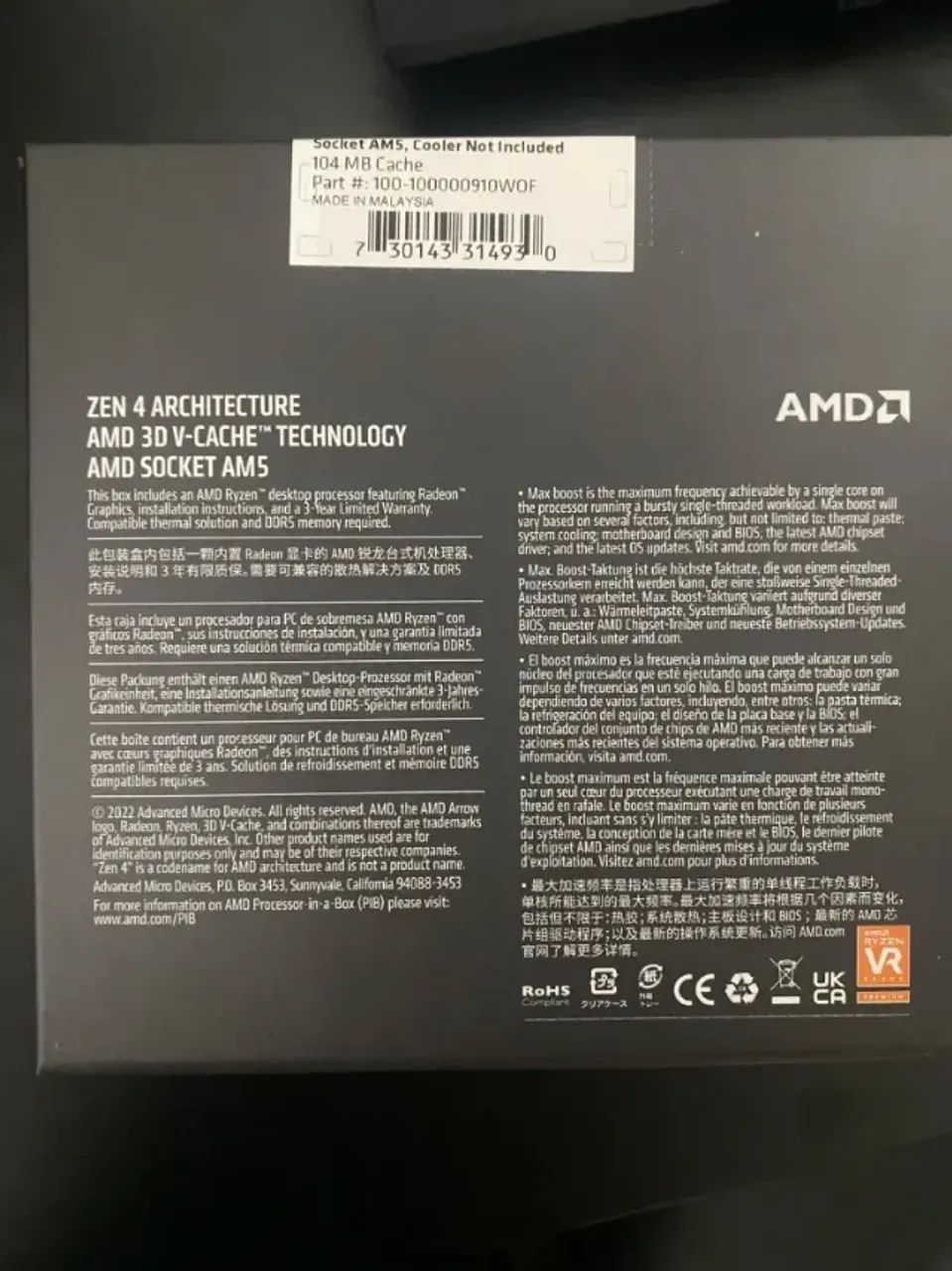 AMD Processador de desktop Ryzen 7 7800X3D 8 núcleos, 16 threads - Foto 2