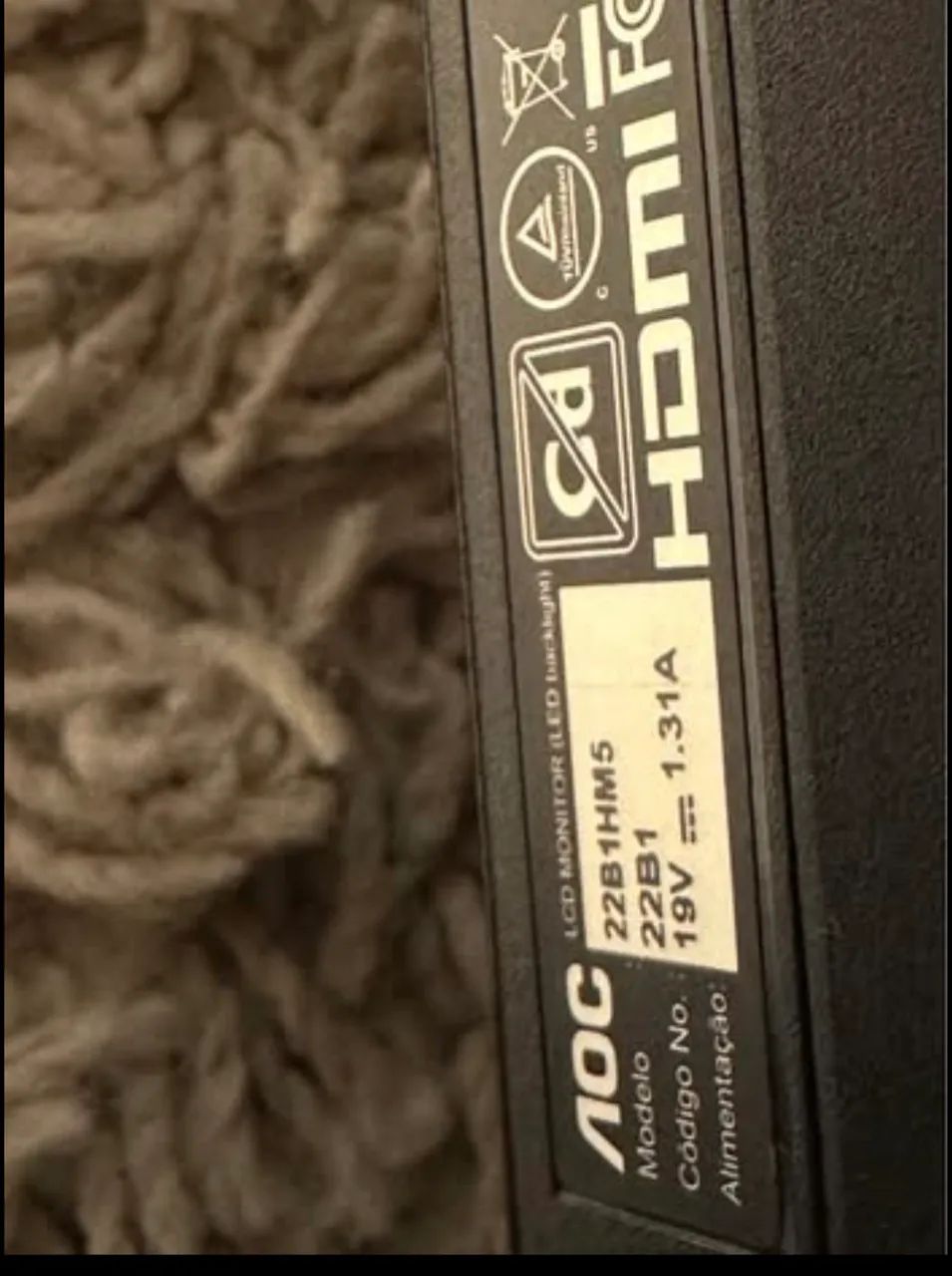 Monitor AOC 22B1HM5, um monitor LCD (LED backlight) de 21,5 polegadas  Preto - Foto 3