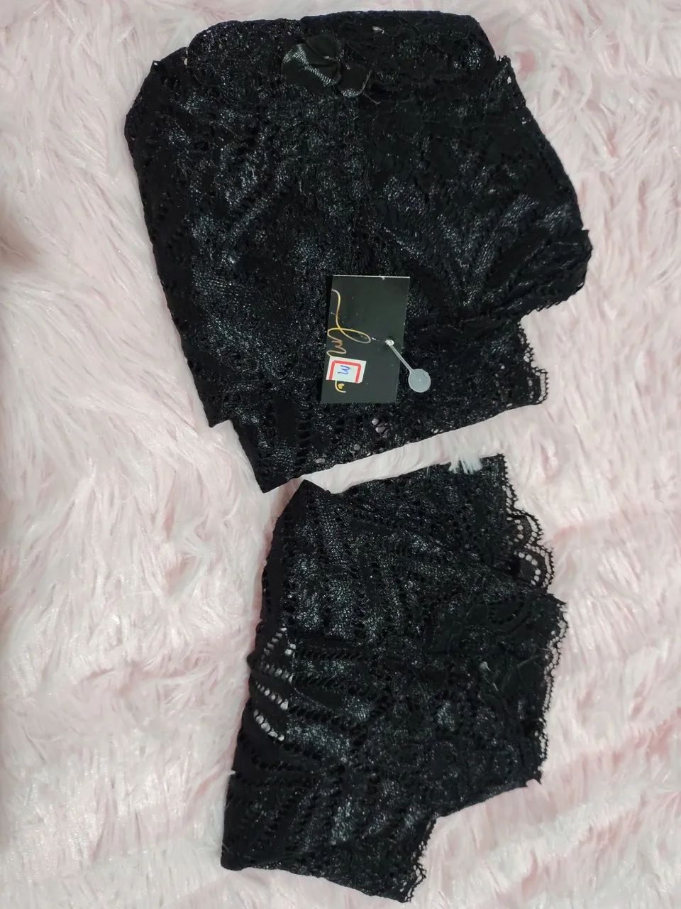 Conjunto de lingerie sem bojo Tam M Preto - Foto 3