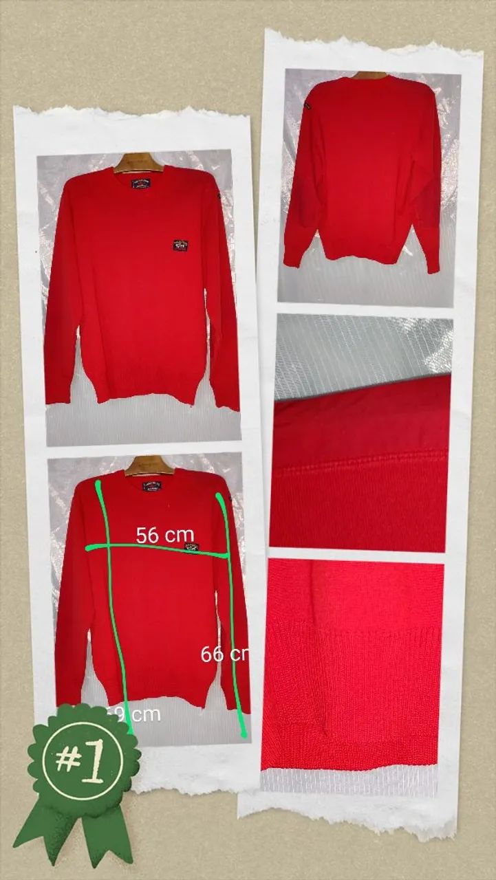 Suéter vermelho de lá marca Italiana  - Foto 4