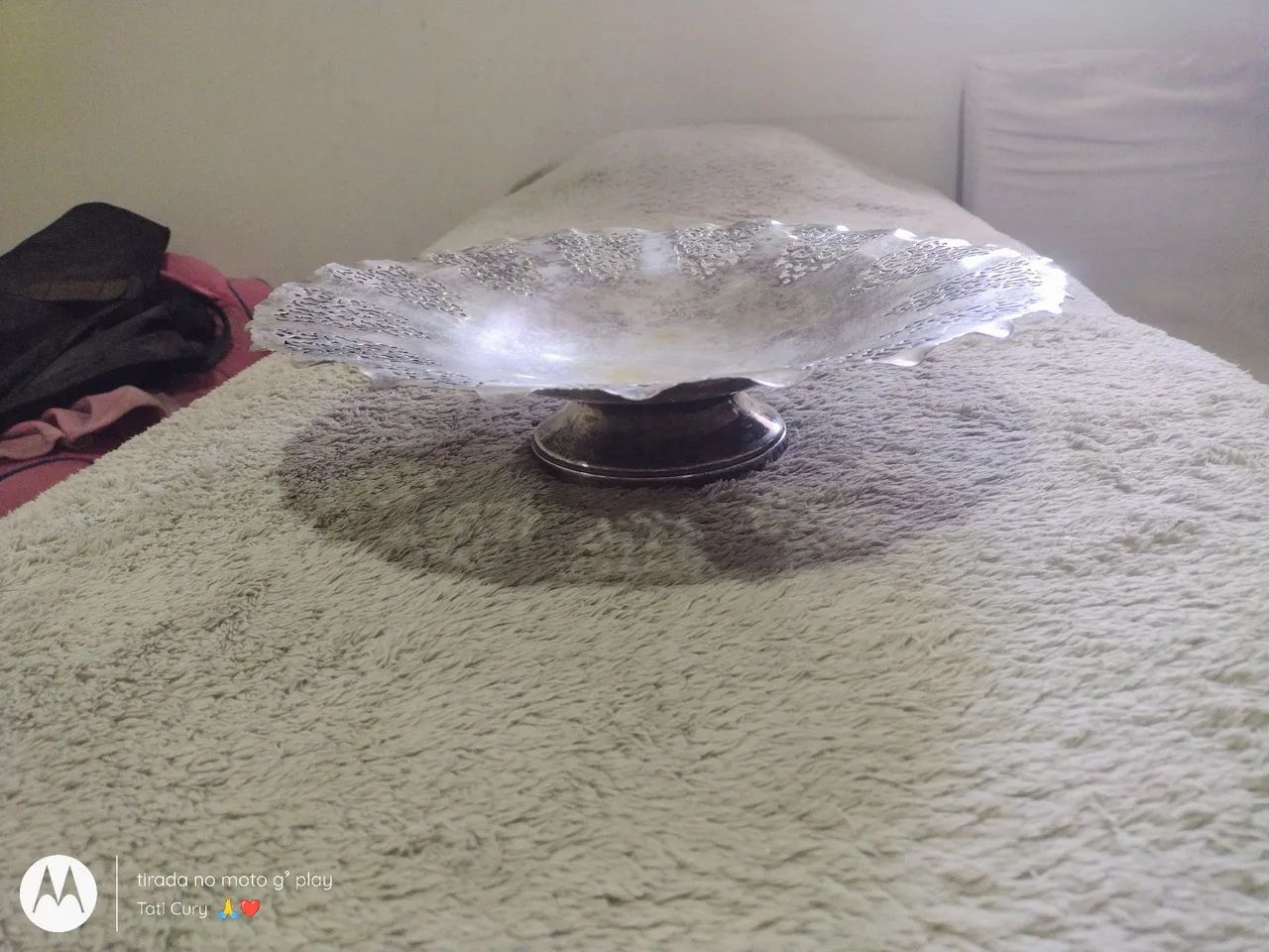 Vendo centro de mesa antigo de prata 