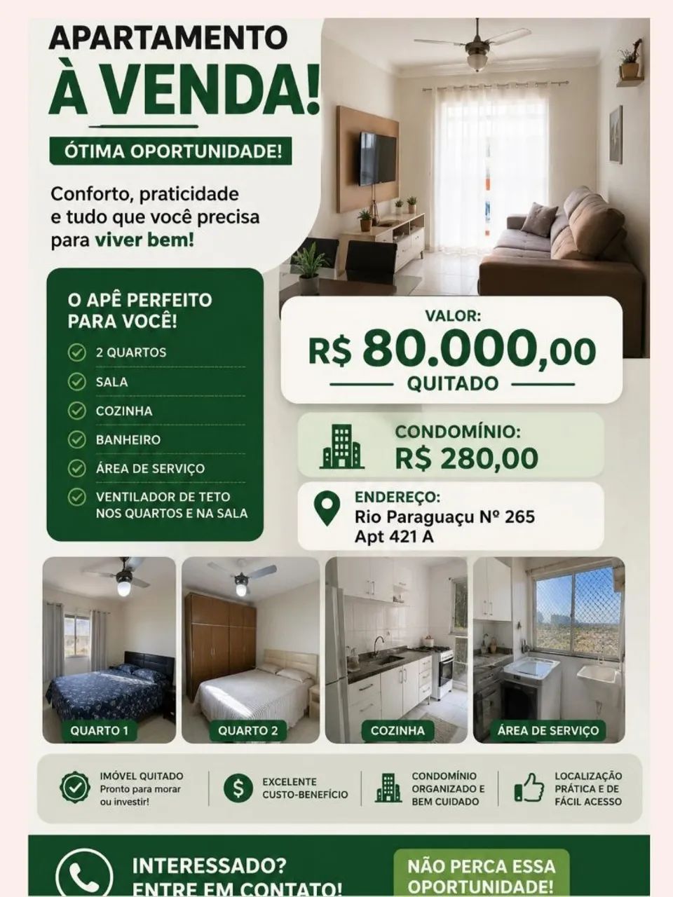 Apartamento pronto para morar  