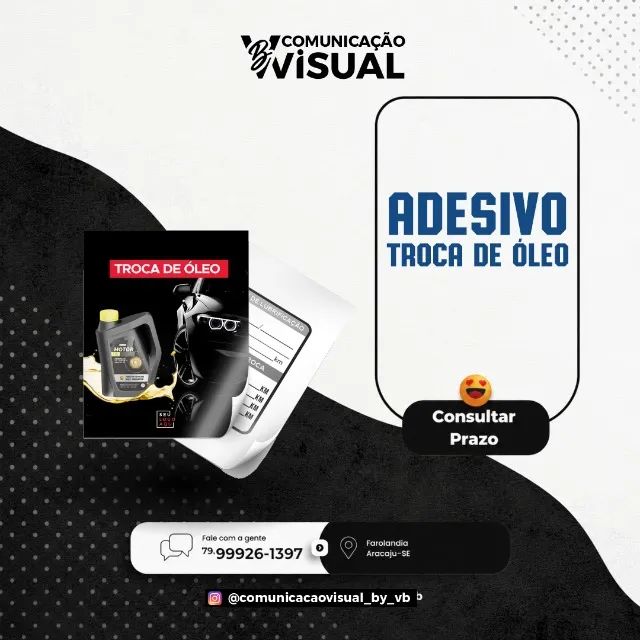 Adesivo troca de oleo