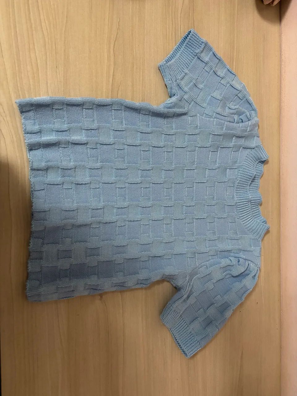 Blusa de tricot nova cor azul claro P - Foto 3
