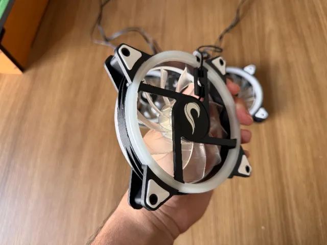 Kit 3 Fans Rise Mode RGB com Controladora para PC - Foto 4