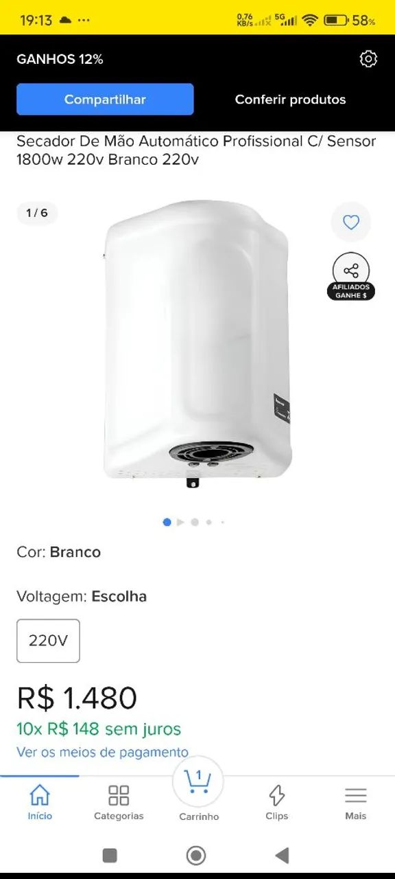 Secador de Mãos HD 2900 Profissional 