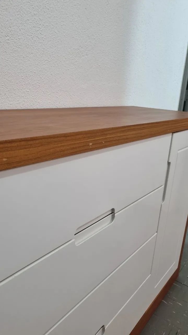 Cômoda Tutto com Porta branco e madeira  - Foto 2