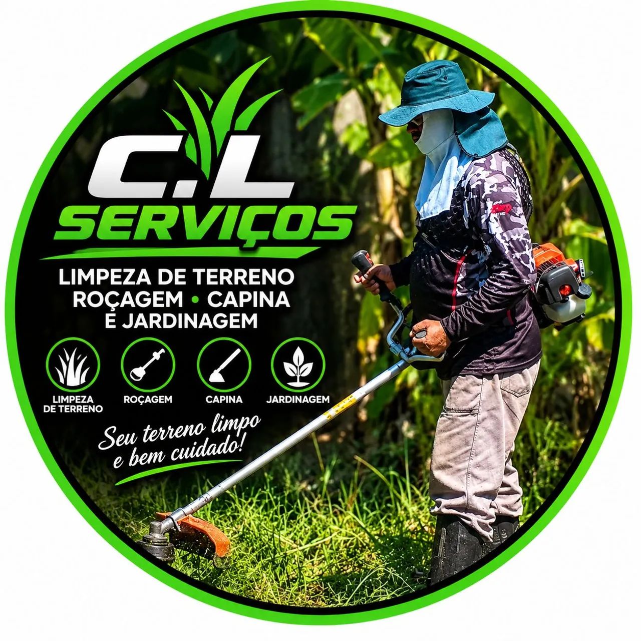 Roçagem de terreno e capina 
