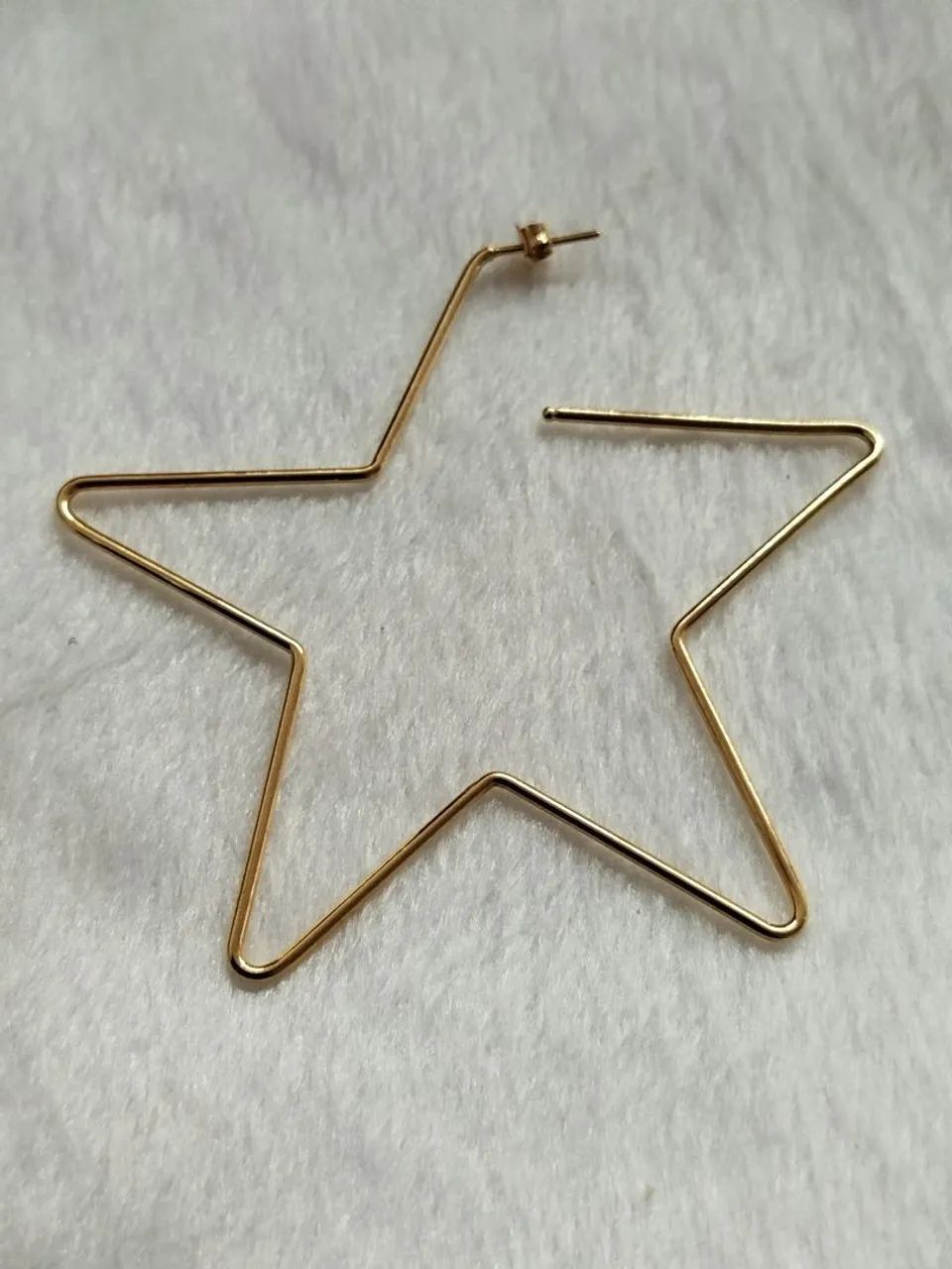 Argola folheada a ouro 18k 8cm - Foto 4
