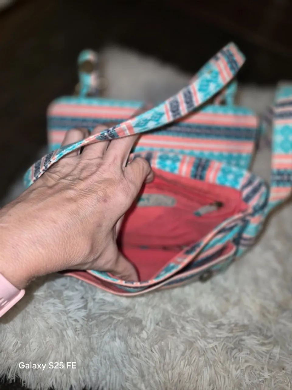 bolsa colorida azul e rosa - Foto 2