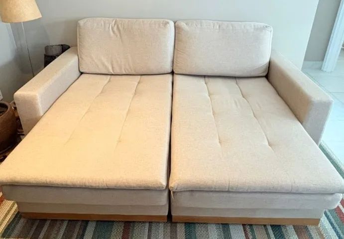 Sofá de linho com Chaise