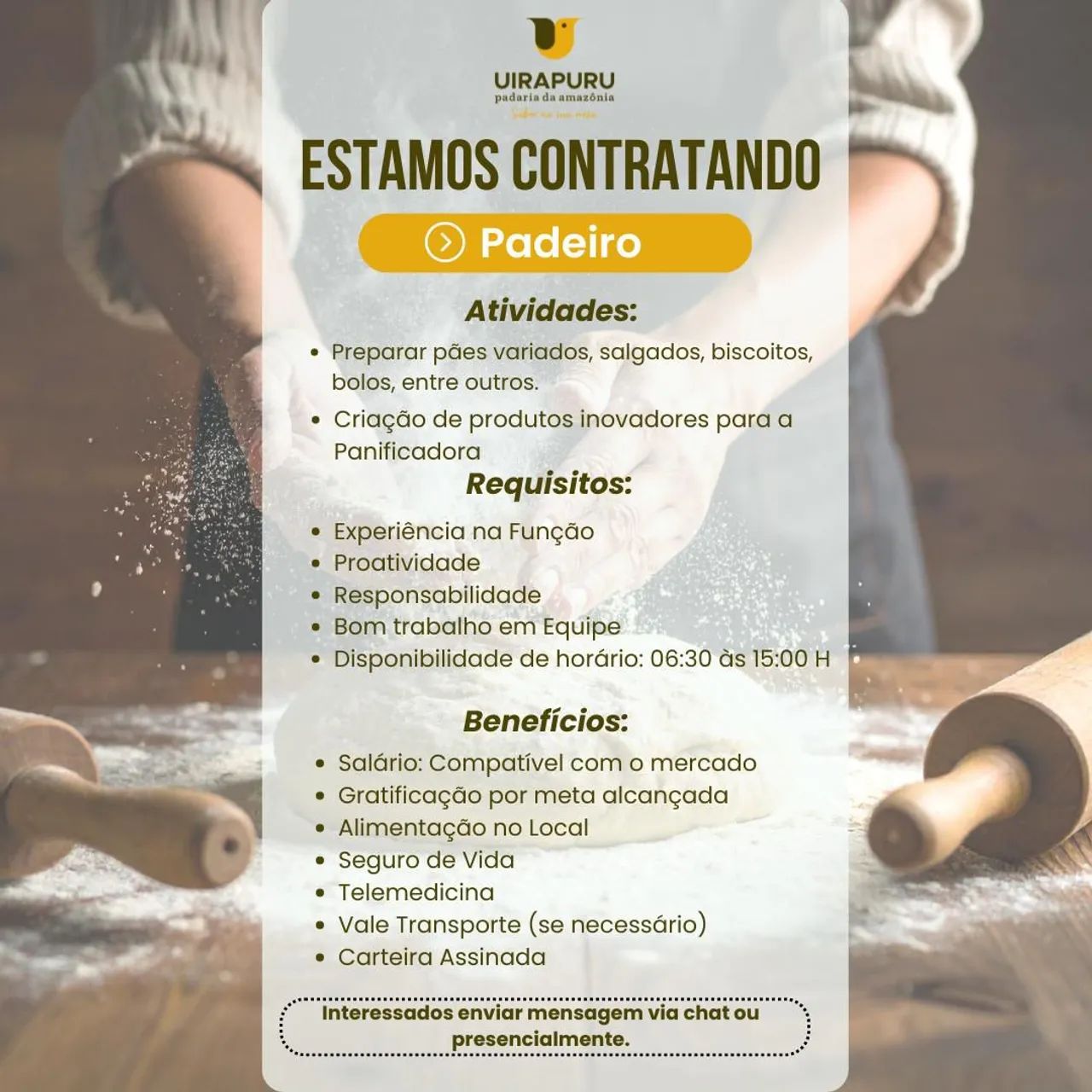 Vaga para Padeiro 