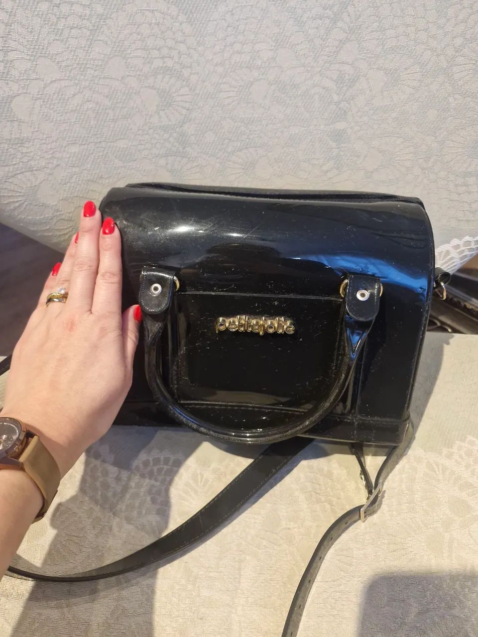 Bolsa preto vinil - Foto 4