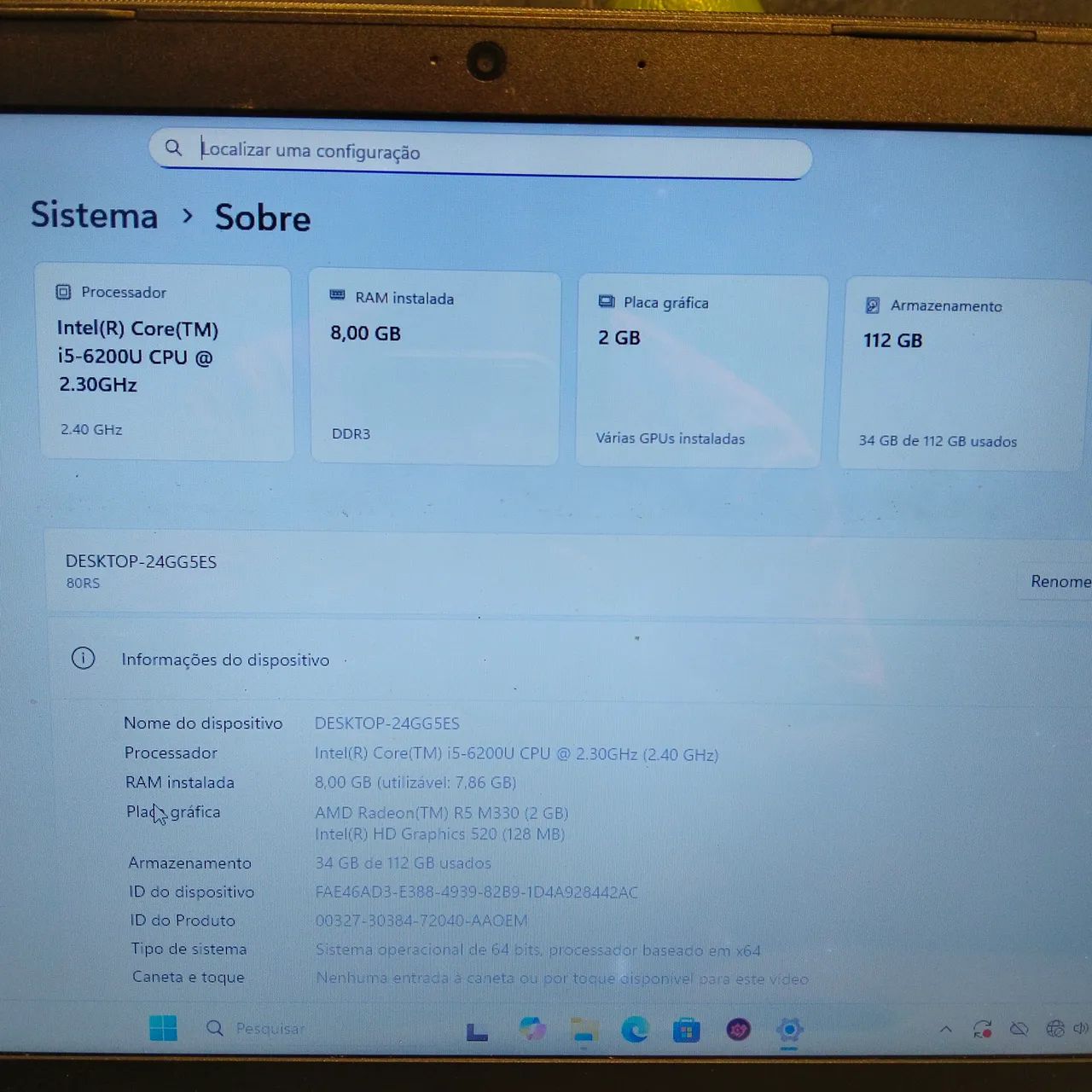 Notebook i5 6200 com placa de vídeo. - Foto 2