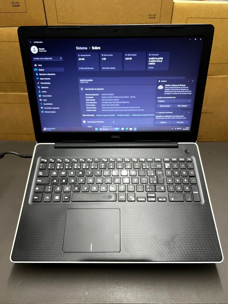 Notebook Dell |  Intel Core i7 8Th  | Vídeo Radeon 2GB | 8GB | SSD 256Gb - Foto 2