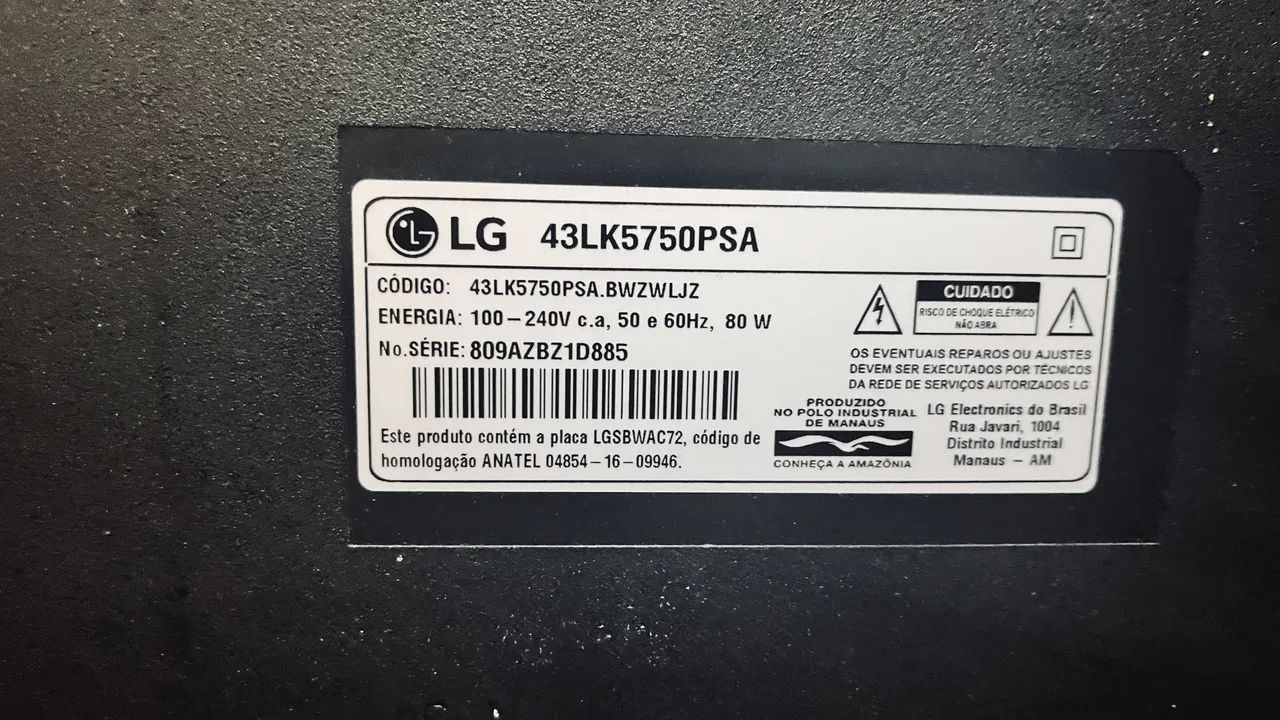 LG 43LK5750 Retirada de Peças  - Foto 2