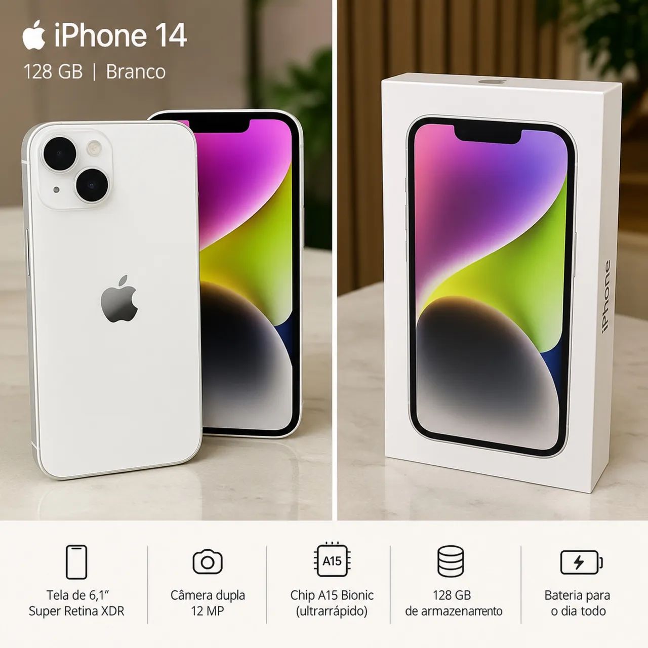 iPhone 14 - Branco 128G