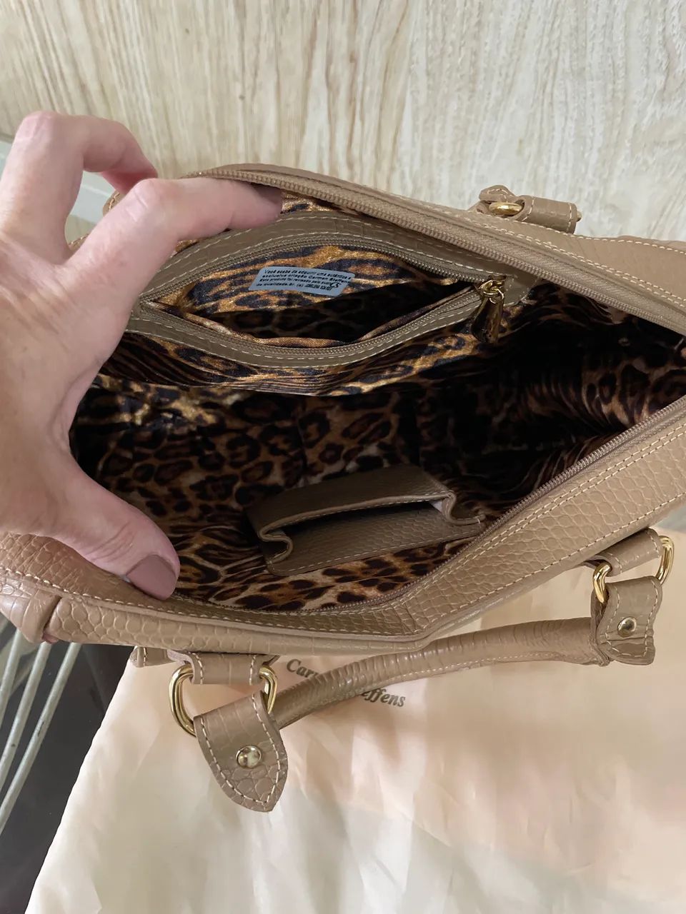 Bolsa de couro legítimo Carmen Steffens nova - Foto 5