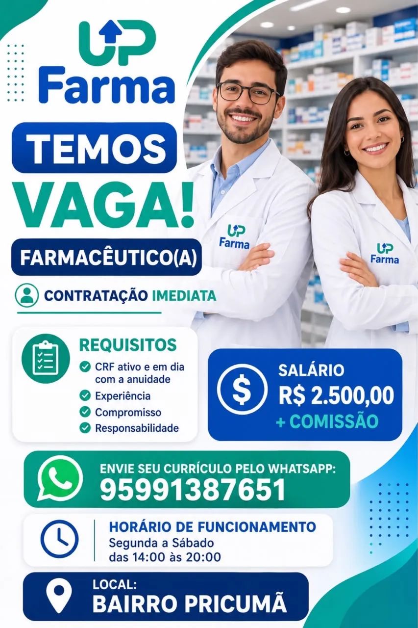 VAGA PARA FARMACÊUTICO 