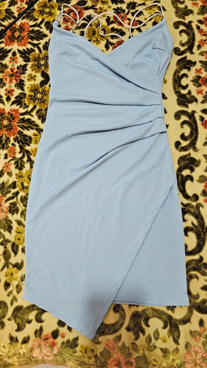 Vestido azul celeste envelope