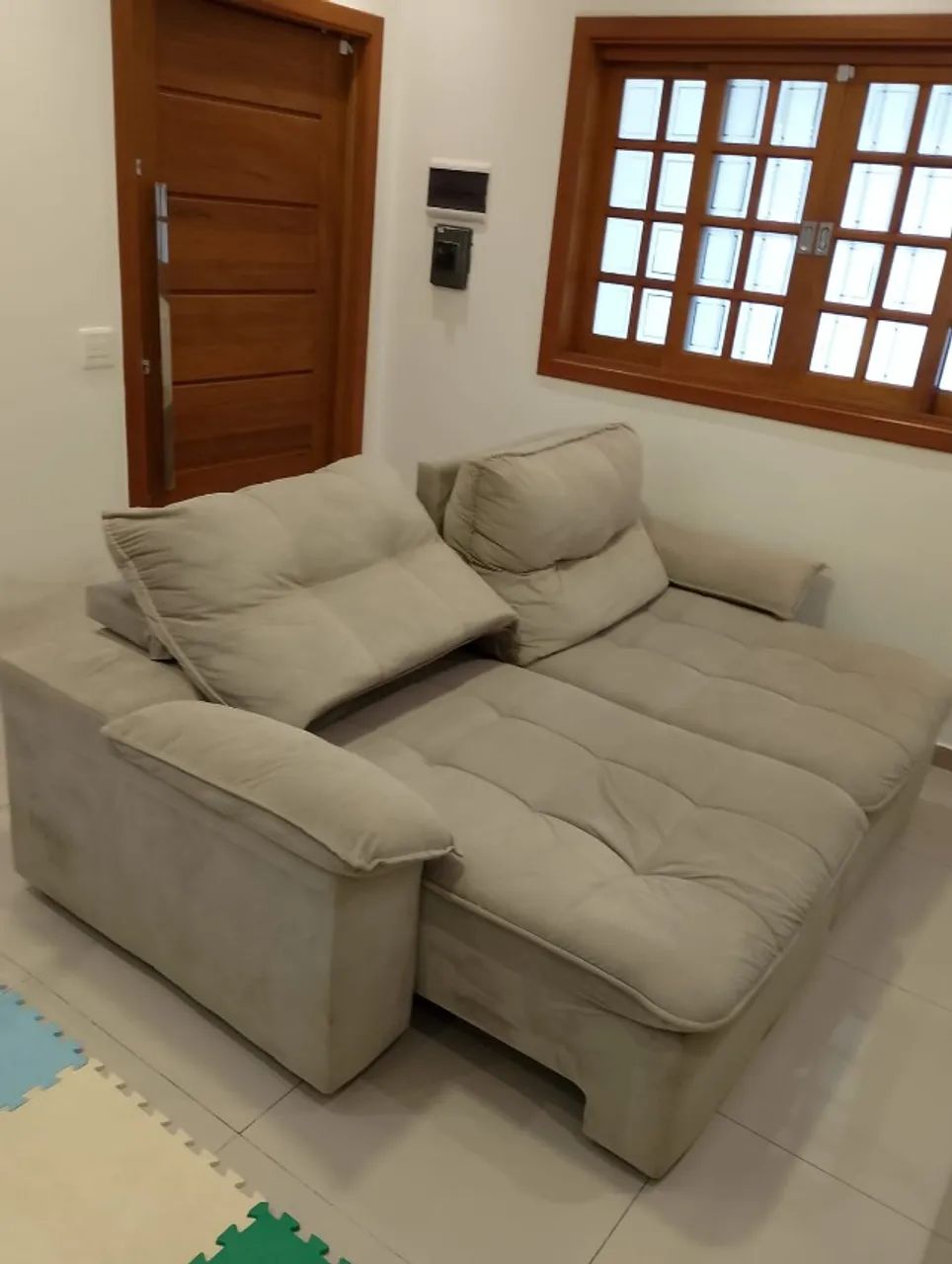 Sofa Retrátil Cinza - Foto 2