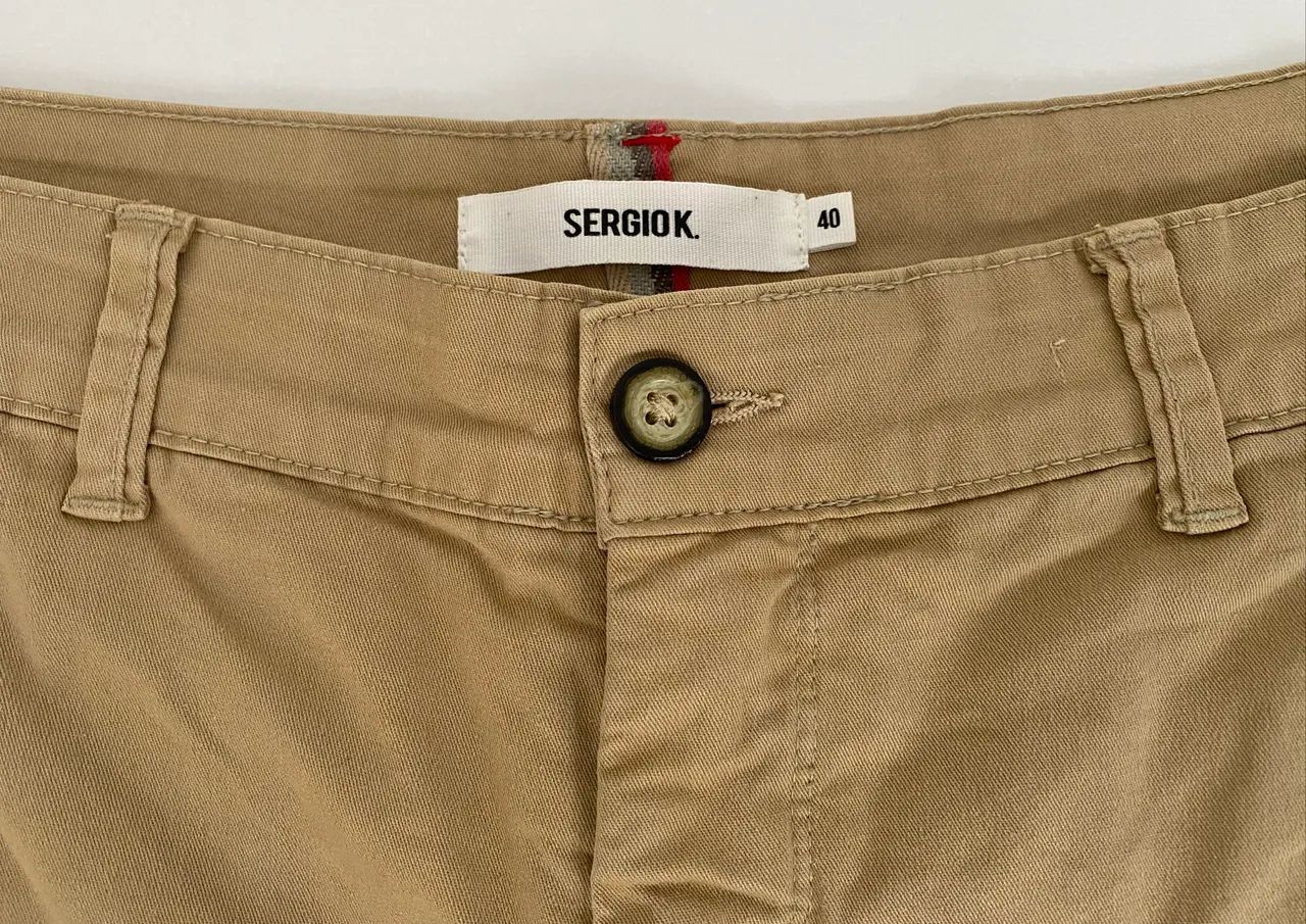 Bermuda Chino Sarja Sergio K Caqui Original - 40 - Foto 5