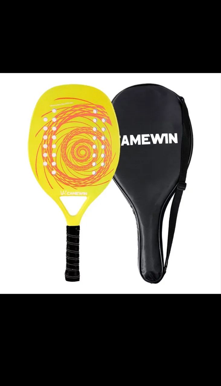 raquete de beach tennis Camewin amarela - Foto 2