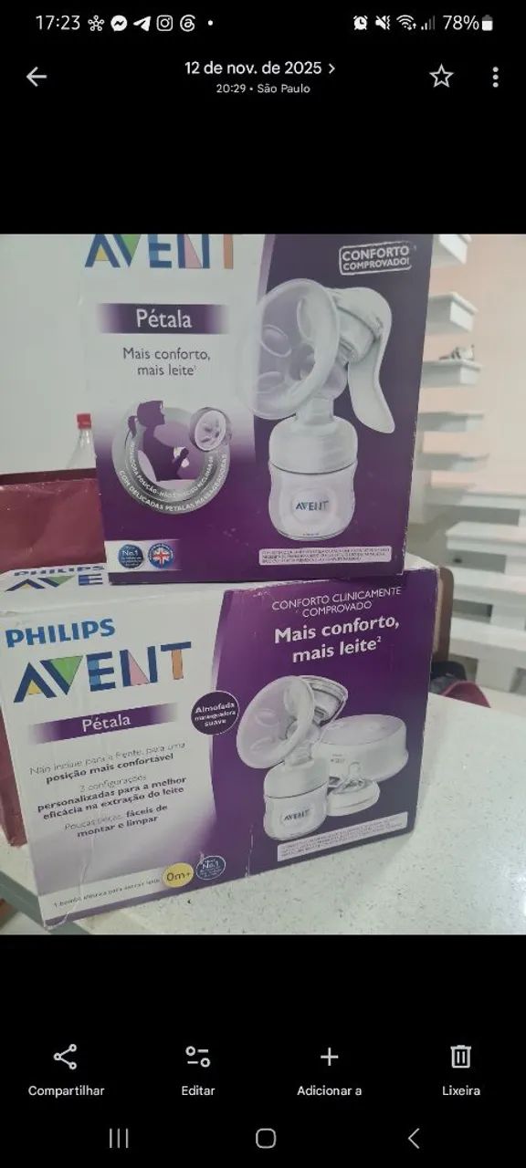 Extrator de leite Philips - petala manual e eletrico.  - Foto 3