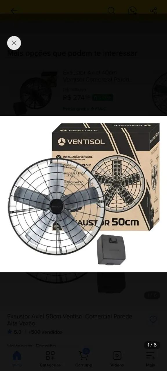 Vendo exaustor de 50 cm