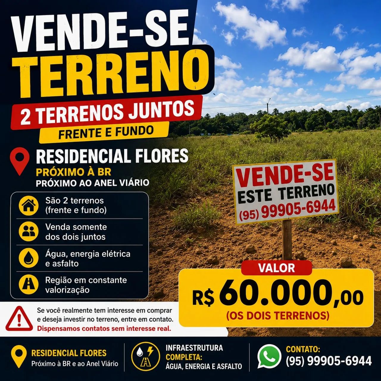 *Vende-se terreno no residencial flores*