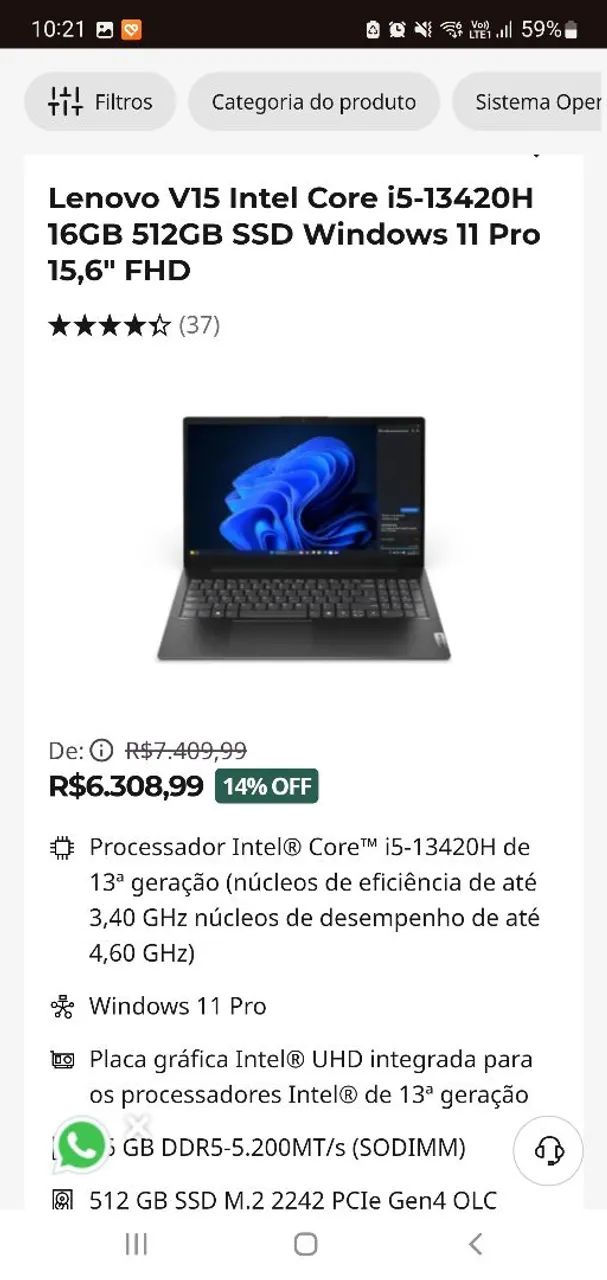 Notebook i5 16 RAM SSd 512Gb - Foto 3