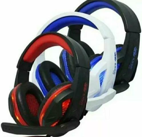 Fone headset gamer led microfone + adaptador celular kp-396 - Foto 4