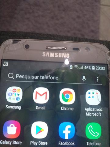 Vendo somente j7 praim trincado com o mostra foto mais funciona tudo 32 gigas Biometria ok - Foto 3