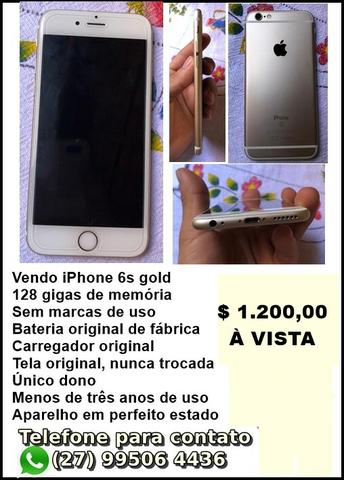 Vendo iPhone 6s gold 1200 reais