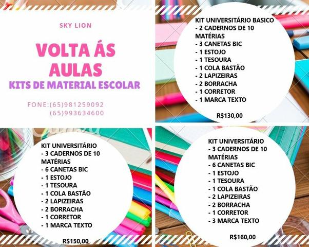 Kit universitário volta às aulas