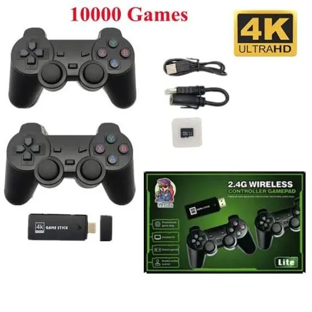 Vídeo Game Stick Box 4k Lite 2 Controles Sem Fio 10 Mil Jogos Novo