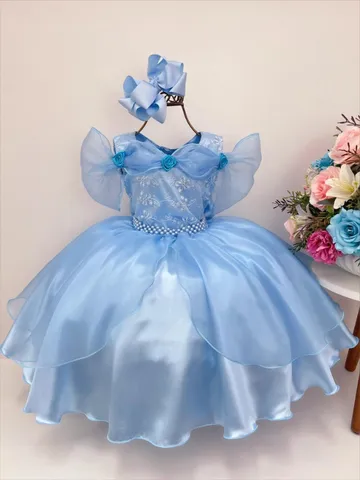 Vestido Infantil Frozen Princesa Gelo Olaf C/ Pérolas Luxo