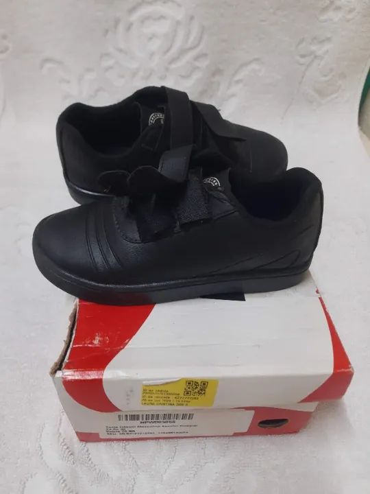 Tênis Infantil Unissex | Marca Hard | Modelo Colegial c/ velcro | N°29 Cor Preto Original - Foto 4