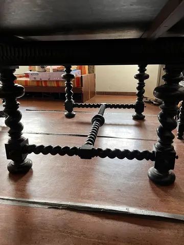 Mesa de madeira maciça do seculo 19 - Foto 6