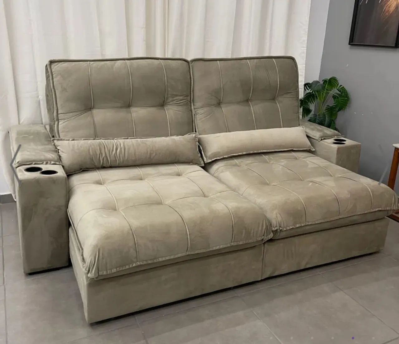 Sofá Retrátil e Reclinável Viena 2,50m Molas Ensacadas p75 - Foto 3