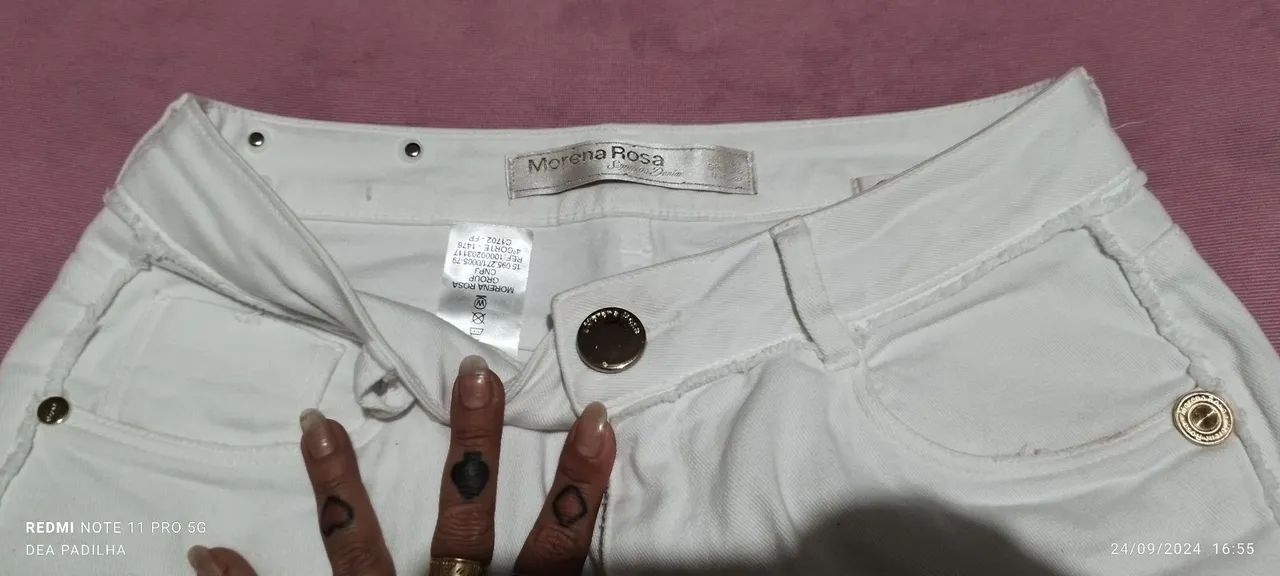 Calça Skinny  Branca Destroyed Morena Rosa  - Foto 5