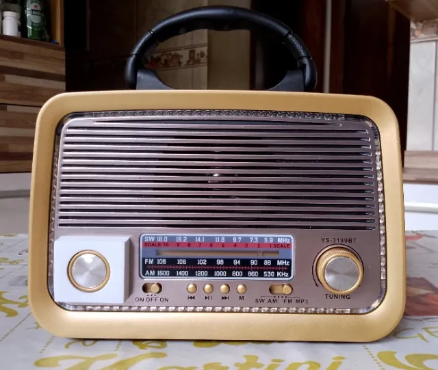 Rádio portátil YS-3199BT Amadeirado