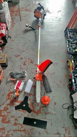 Roçadeira  a gasolina  com motopoda  e 3 tipos de lâminas,  completa  e nova - Foto 2