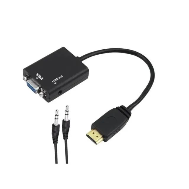 Adaptador Conversor Hdmi Para Vga Audio Com P2 - Foto 2